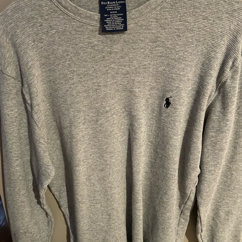 Polo Ralph Lauren Light Gray Waffle Knit Top